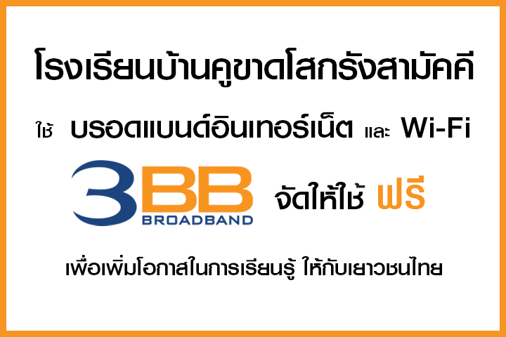 <p>3BB จังหวัดนครราชสีมา ส่งมอบอินเทอร์เน็ตในโครงการ "บรอดแบนด์อินเทอร์เน็ต เพื่อการศึกษาฟรี"</p>