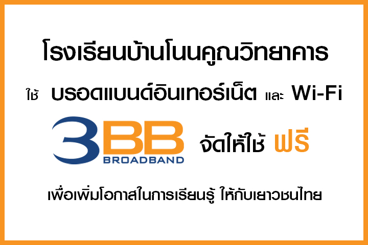 <p>3BB จังหวัดชัยภูมิ ส่งมอบอินเทอร์เน็ตในโครงการ "บรอดแบนด์อินเทอร์เน็ต เพื่อการศึกษาฟรี"</p>