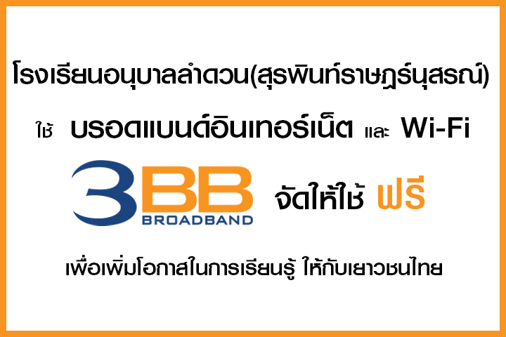 <p>3BB จังหวัดสุรินทร์ ส่งมอบอินเทอร์เน็ตในโครงการ "บรอดแบนด์อินเทอร์เน็ต เพื่อการศึกษาฟรี"</p>